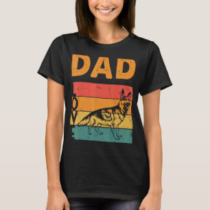 Retro German Shepherd Vater Gsd Daddy Dog Owner Fa T-Shirt