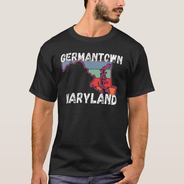 Retro Germantown MD Maryland City Apparel Souvenir T-Shirt (Vorderseite)