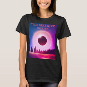 Retro Gesamte Sonnenfinsternis 8. April 2024 Lands T-Shirt