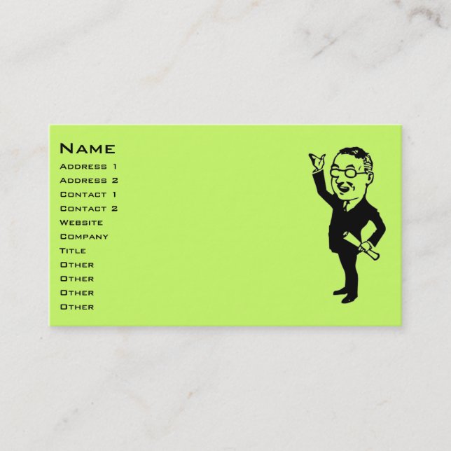 Retro-Geschäftsmann Visitenkarte (Vorderseite)