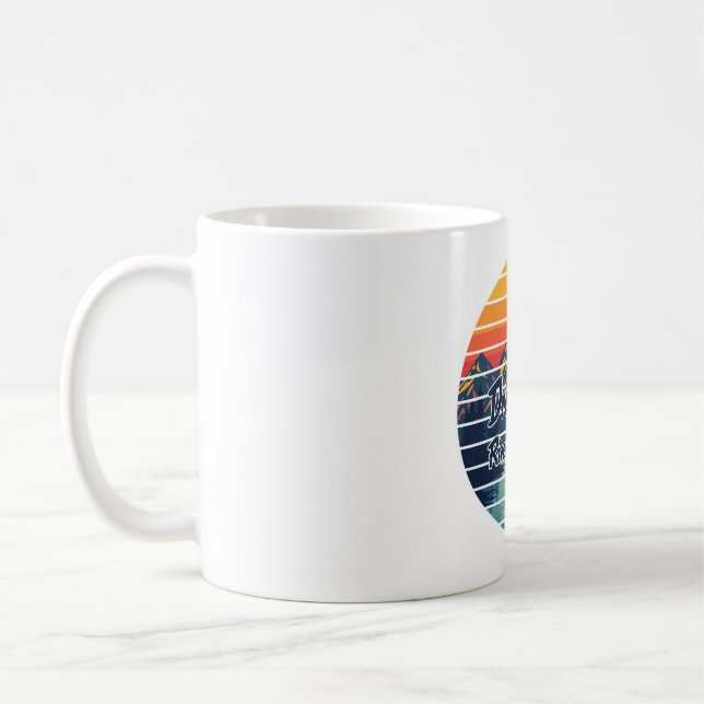 Retro-Geschenk für Fliegenfischen-Driftboot-Flusst Kaffeetasse (Links)