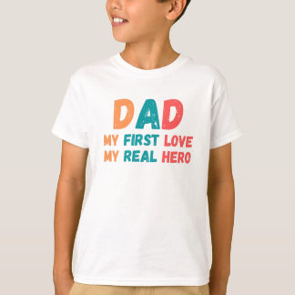 Retro-Geschenk zum Vatertag: Dad First Love Real H T-Shirt