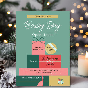 Retro-Geschenkboxen Einzigartiger Boxing Day Feier Einladung