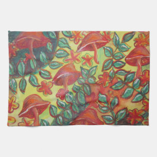 Retro Geschirrtuch des Pilzes