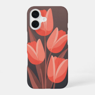 Retro geschwungene Tulpe iPhone 16 Hülle