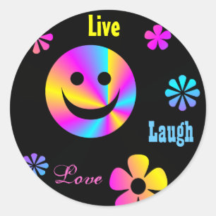 Retro Gesichts-Aufkleber Runder Aufkleber