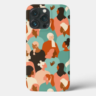 Retro-Gesichtsmuster des menschlichen Diversity Case-Mate iPhone Hülle