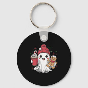 Retro Gespenst Mütze Weihnachten Xmas Kaffee G Schlüsselanhänger