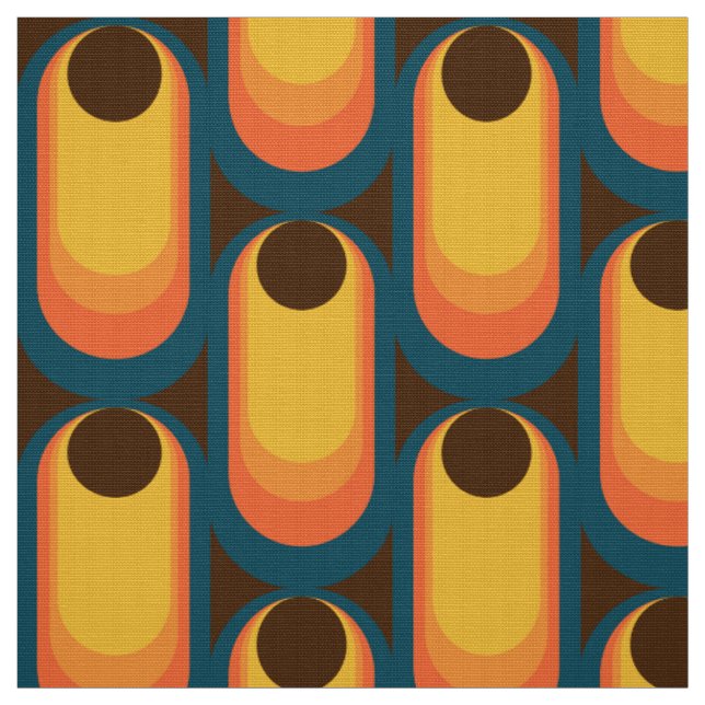 Retro gestalteter Stoff im Stil der 60er 70er Jahr (Muster)