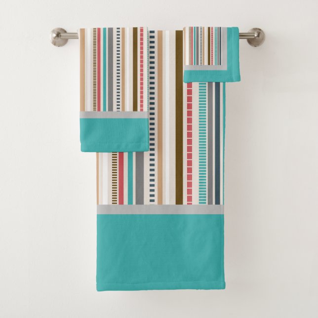 Retro gestreift badhandtuch set (Insitu)