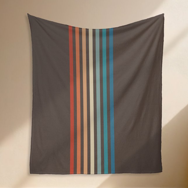 Retro-Gestreift Minimalist 70er Fleecedecke (Von Creator hochgeladen)