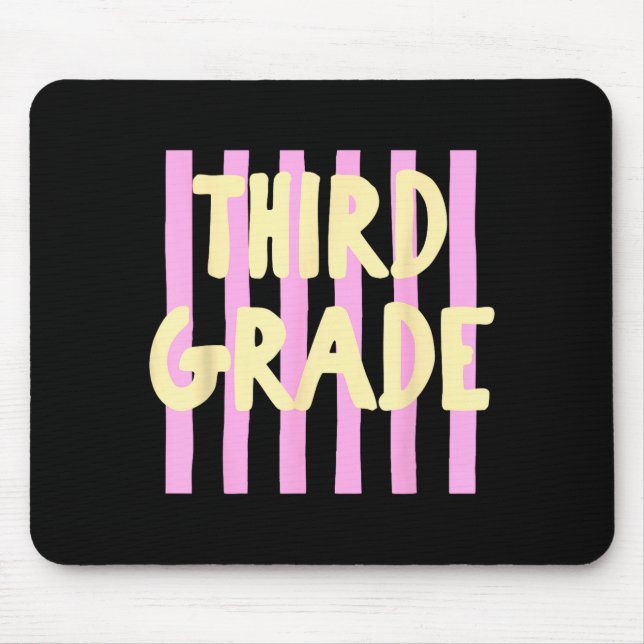 Retro-gestreifte dritte Klasse zurück zur Schule 3 Mousepad (Vorne)
