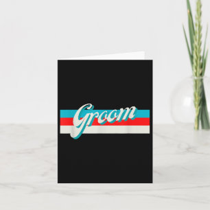 Retro gestreifte Groom Trauzeugen Verlobt Hochzeit Karte