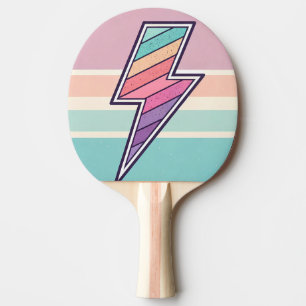 Retro gestreifter Blitz Tischtennis Schläger