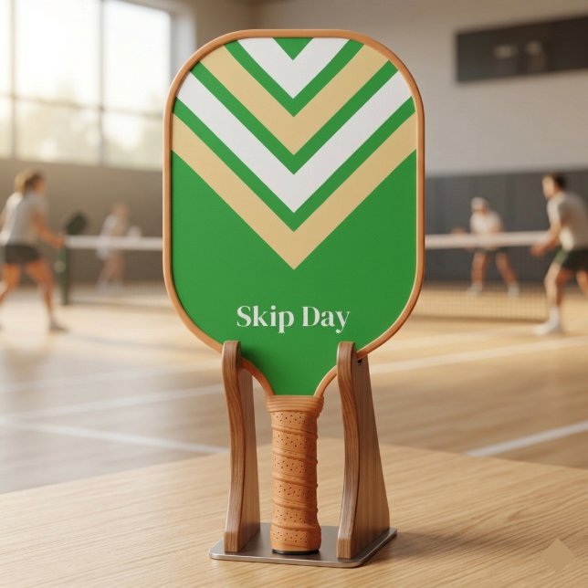 Retro-gestreifter grüner Pickleball-Schläger Pickleball Schläger (Von Creator hochgeladen)