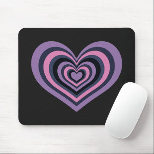 Retro-gestreiftes-Herz-Mauspad Mousepad