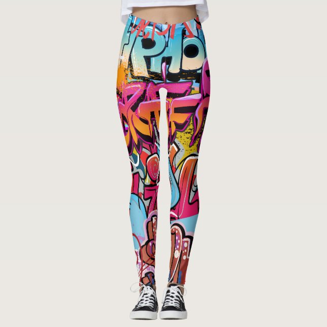 Retro gestreiftes Innendesign. Leggings (Vorderseite)