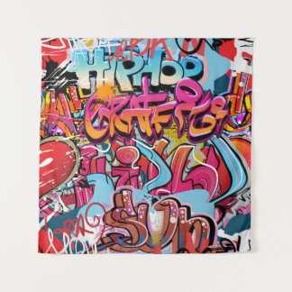 Retro gestreiftes Innendesign. Wandteppich