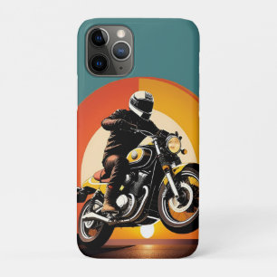 Retro gestylter Motorradfahrer bei sonnigem Sonnen Case-Mate iPhone Hülle
