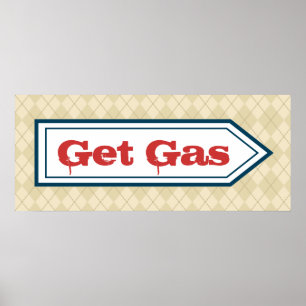 Retro-Get-Gas-Raststätte-Tankstellenschild-Kunst Poster