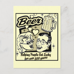 Retro Get Lucky Beer Card (neu & verbessert!) Postkarte