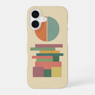 Retro geteilter Kreis und Blöcke iPhone 16 Hülle