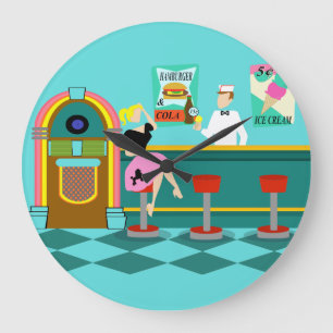 Retro Getränkespender-runde acrylsaueruhr Große Wanduhr