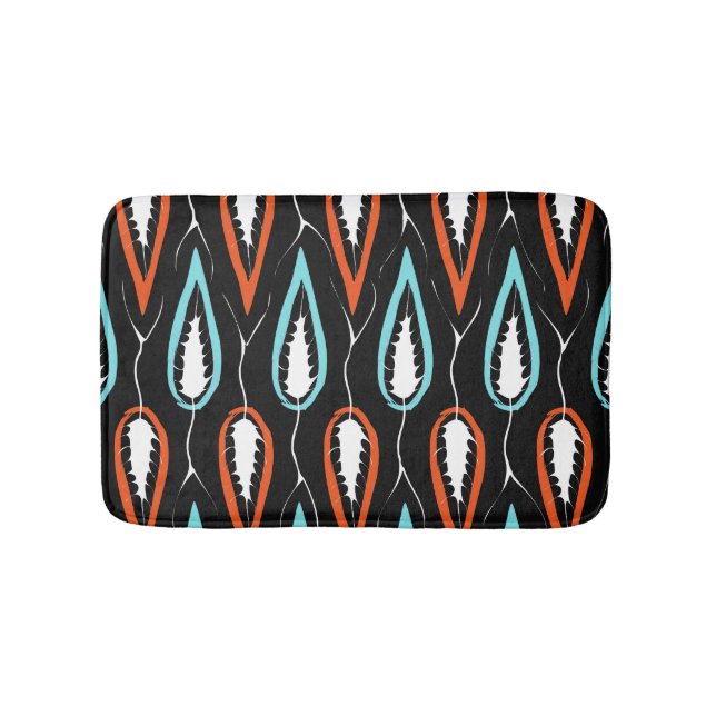 Retro-Gewebe: nahtlose Blumenstruktur Badematte (Vorderseite)