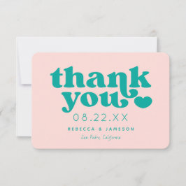 Retro Gewerkschaft Rosa und Aquamarine Hochzeit Da Einladung