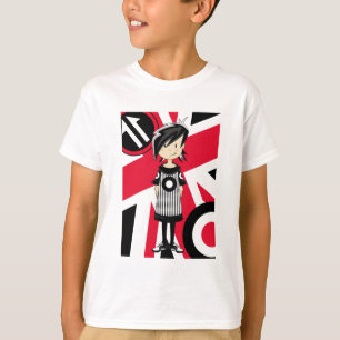 Retro Gewerkschafts-Jack-Mod-Mädchen T-Shirt