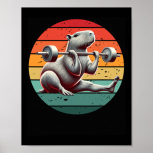 Retro-Gewichtheben Lustiges Fitness-Training Gym C Poster
