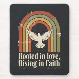 Retro-gewurzelte und aufstrebende Glaubensgestaltu Mousepad