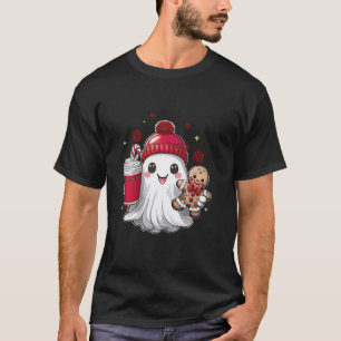 Retro Ghost Beanie Kaffee Lebkuchen Weihnachten Ho T-Shirt