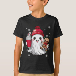 Retro Ghost Beanie Weihnachtsfeiertag Weihnachten T-Shirt