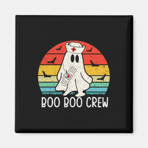 Retro Ghost Boo Boo Crew Women Nurses Fun Hallowee Magnet