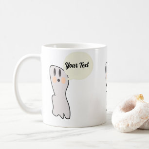 Retro Ghost Boo Name Message Halloween Kaffeetasse