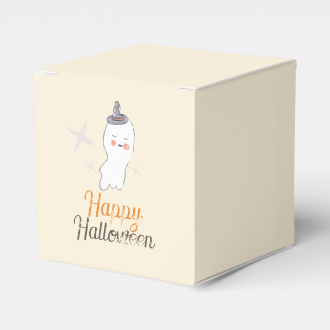 Retro Ghost Doodle Halloween Design Geschenkschachtel (Vorderseite)