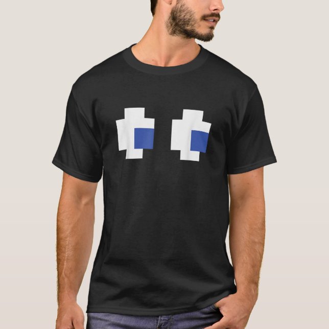 Retro Ghost Eyes aus den 80er Arcade Games T-Shirt (Vorderseite)