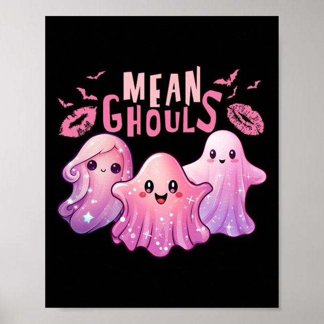 Retro Ghost Gemein Ghouls Spaß Halloween Spooky Se Poster (Vorne)