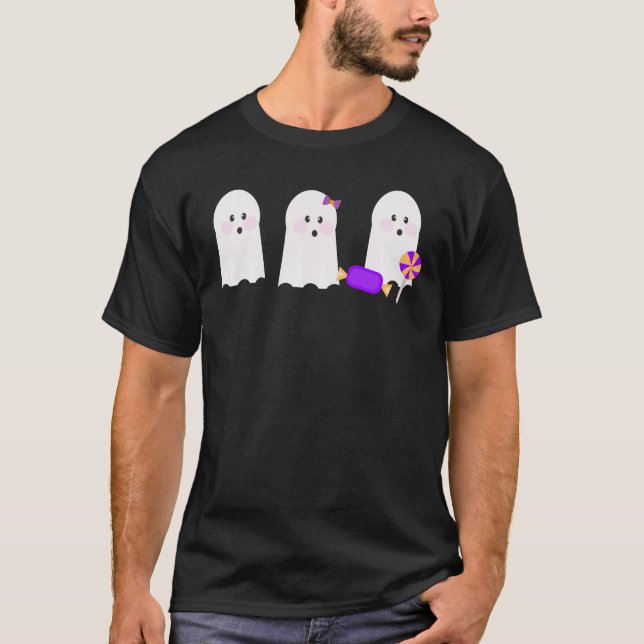 Retro Ghost Ghoul Fall Halloween T-Shirt (Vorderseite)
