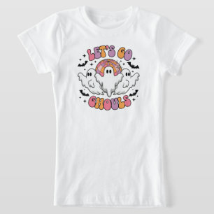 Retro Ghost Halloween T - Shirt - "Lass's Go Ghoul