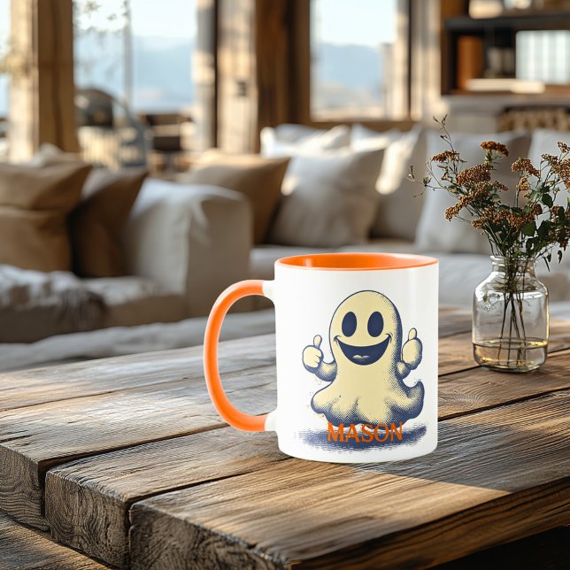 Retro Ghost Halloween Tasse - Spooky & Fun Vibes (Von Creator hochgeladen)