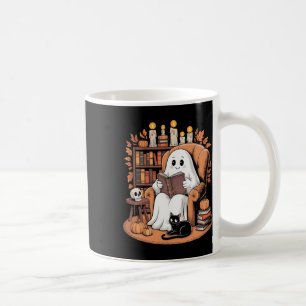 Retro Ghost Reading Books Kaffeetasse