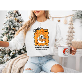 Retro Ghost Reading mit Bow "Creepin’ It Real" Sweatshirt