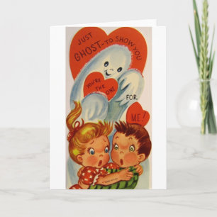 Retro Ghost Valentine's Day Card Feiertagskarte