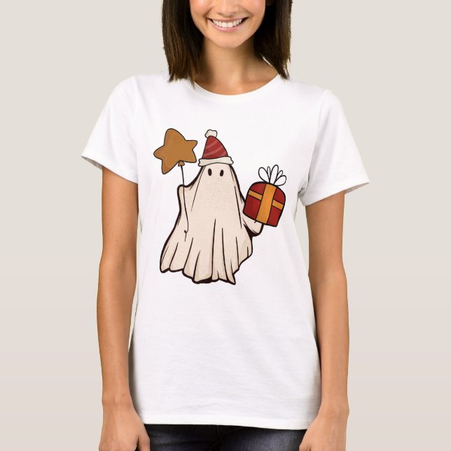Retro Ghost Weihnachtsfeiertag Weihnachten Weihnac T-Shirt (Vorderseite)