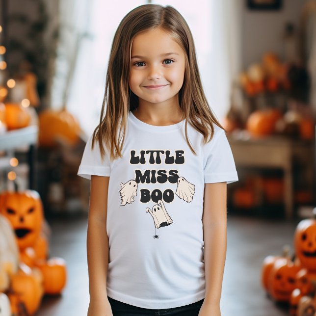 Retro Ghosts Little Miss Boo Halloween T-Shirt (Von Creator hochgeladen)