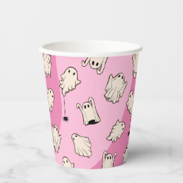Retro Ghosts Pink-Halloween-Party Pappbecher
