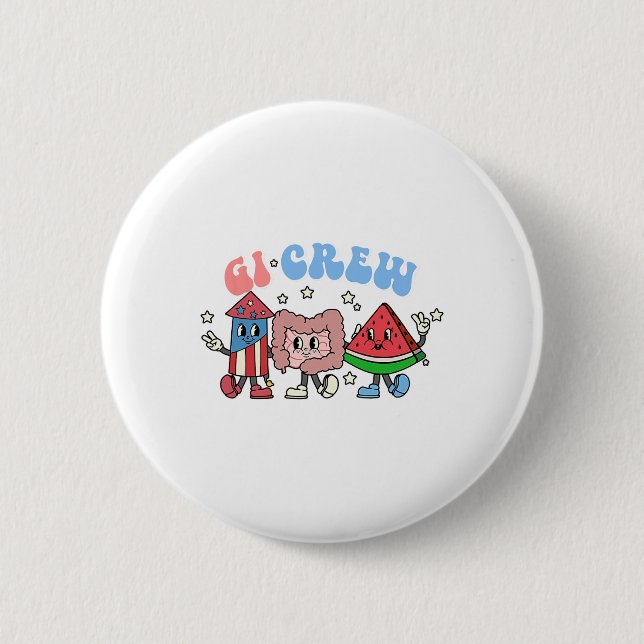Retro Gi Crew 4. Juli Krankenpfleger Gastr Button (Vorderseite)