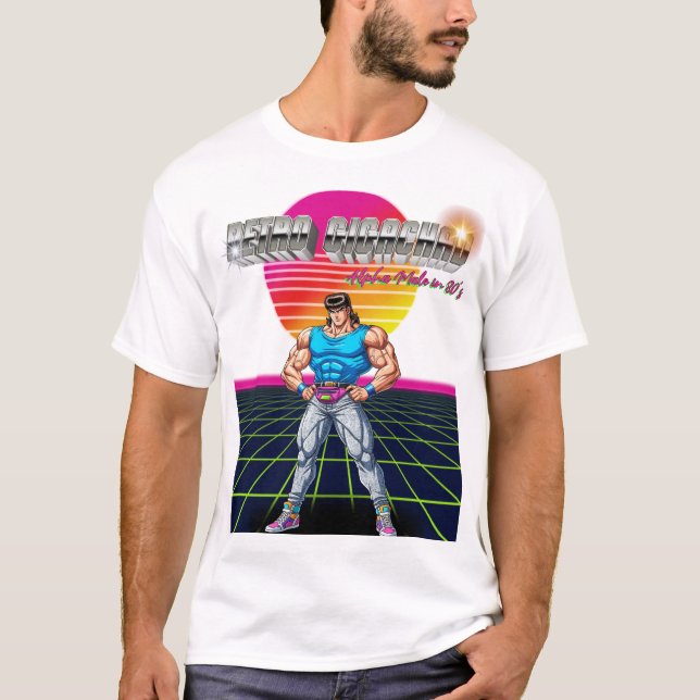 Retro Gigachad  T-Shirt (Vorderseite)